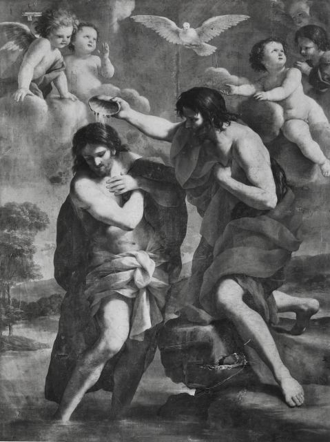 Anonimo — Romanelli Giovanni Francesco - sec. XVII - Battesimo di Cristo — insieme, fronte